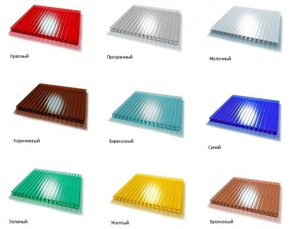 Цветовые решения по поликарбонату