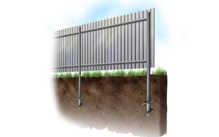Забор на винтовых сваях
